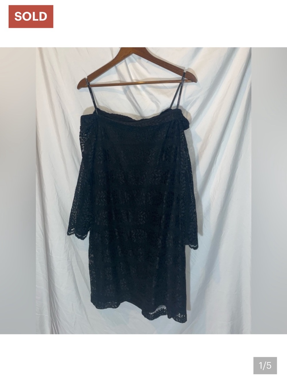 💕Donna Morgan | Off The Shoulder Lace Shift Dress | Black |